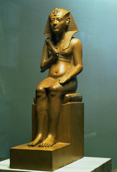 Seated statue of a pharaoh, New Kingdom by Egyptian 18th Dynasty